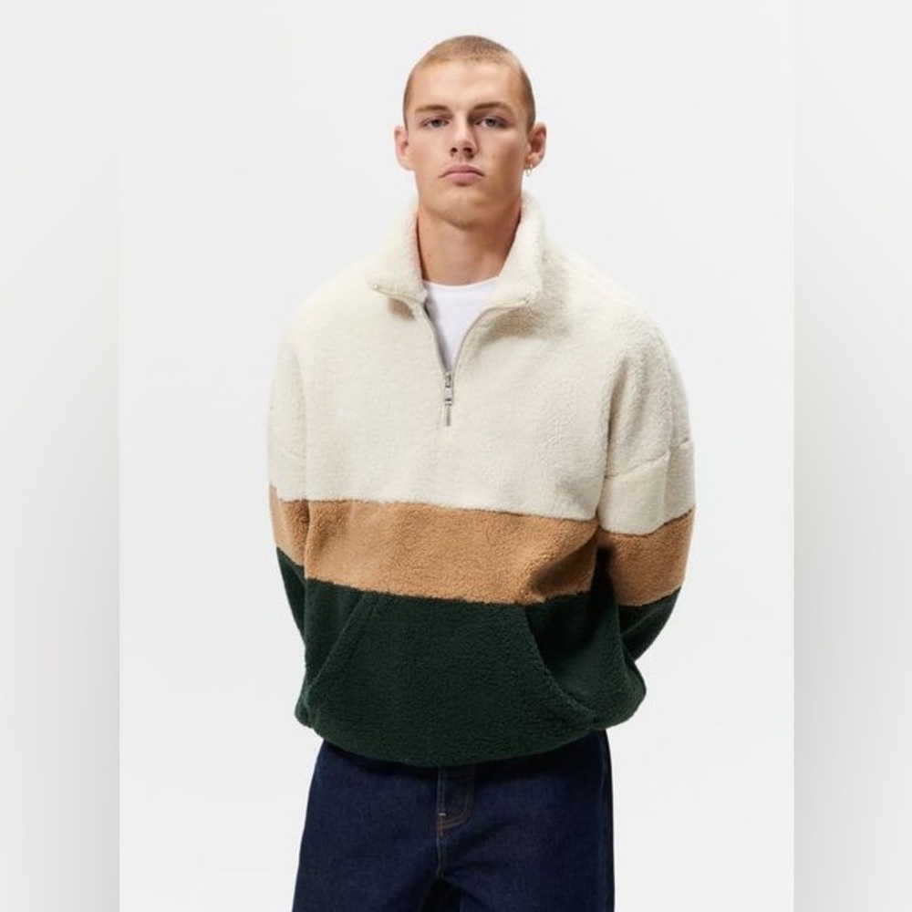 Zara Men’s Colorblock Half Zip Fleece